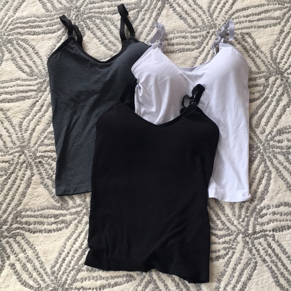 Set of 3 nursing tank tops, size XS